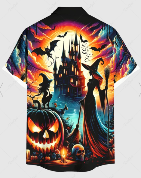 Men's Halloween Pumpkin Lantern Shirt