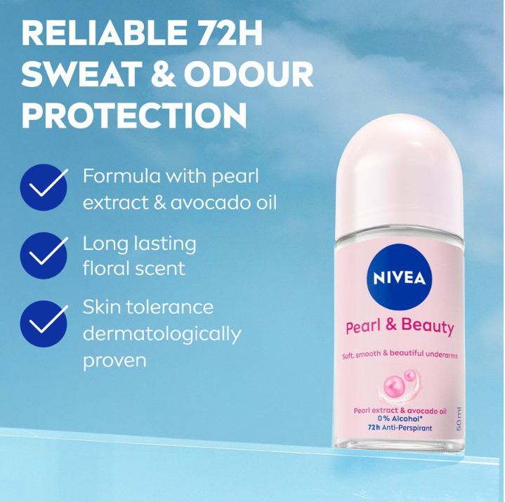 NIVEA 72h Pearl & Beauty Anti-perspirant Roll-on 50ml