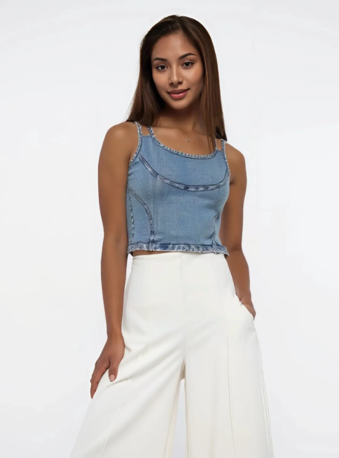 Stretch Denim Crop top
