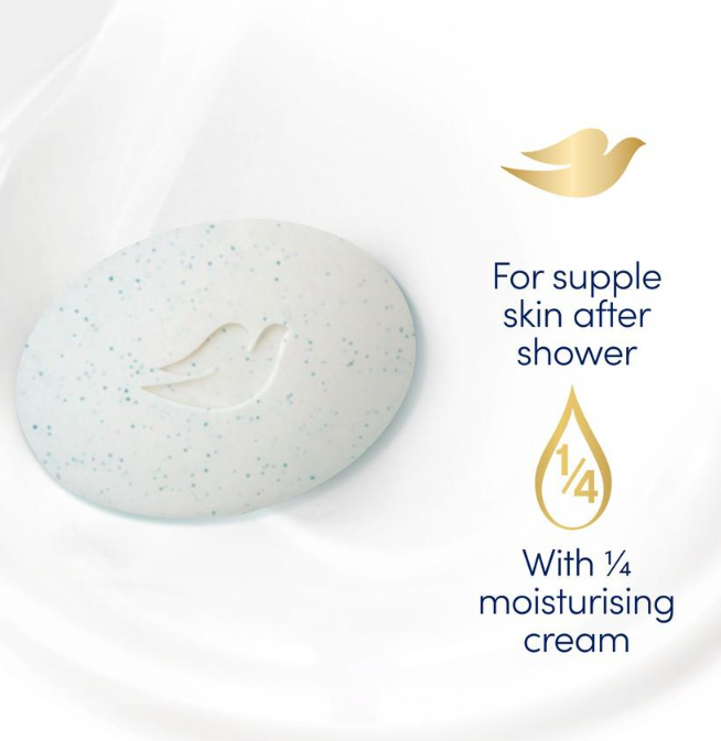 Dove Beauty Cream Bar Exfoliating Soap 360g (4 Bars)