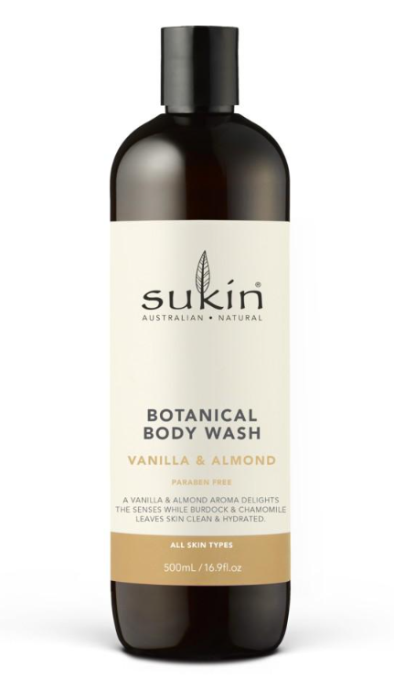 Sukin Vanilla & Almond Body Wash 500ml Cap