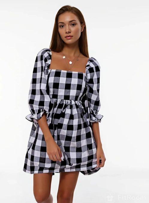 Black & White Check Dress