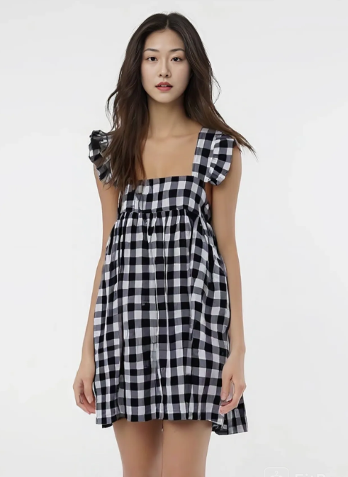 Black & White Check Dress
