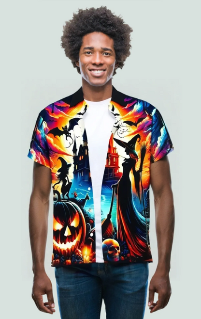 Men's Halloween Pumpkin Lantern Shirt