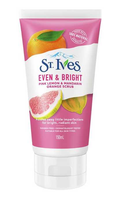 St. Ives Even and Bright Pink Lemon and Mandarin Orange Scrub
