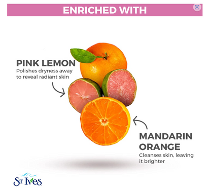 St. Ives Even and Bright Pink Lemon and Mandarin Orange Scrub