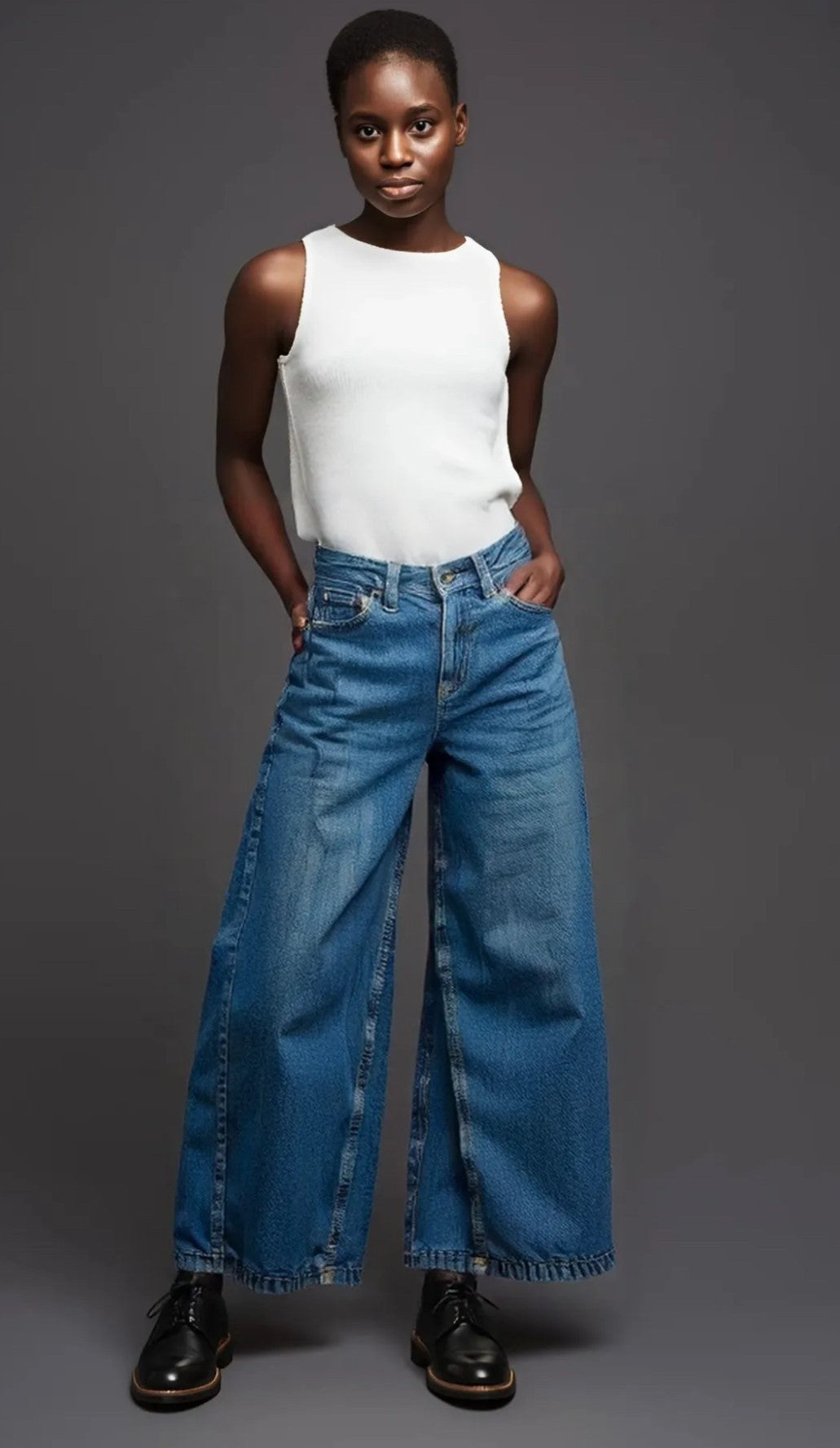 Wide Leg Denim Pant